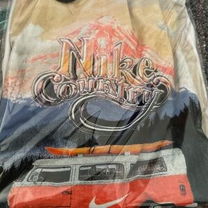 Vintage Nike Country Tee with Mountain and Van Design